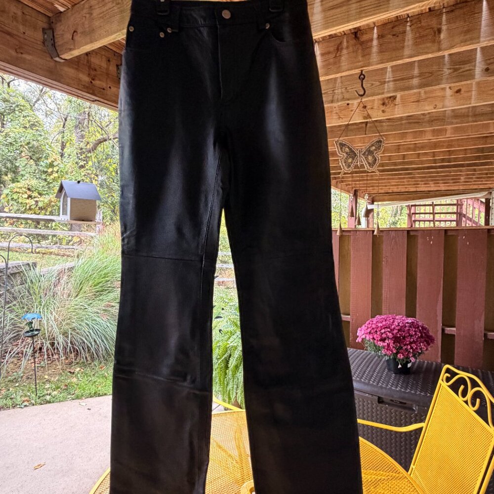 Newport News 100% Leather Flare Pants - Picture 2 of 7